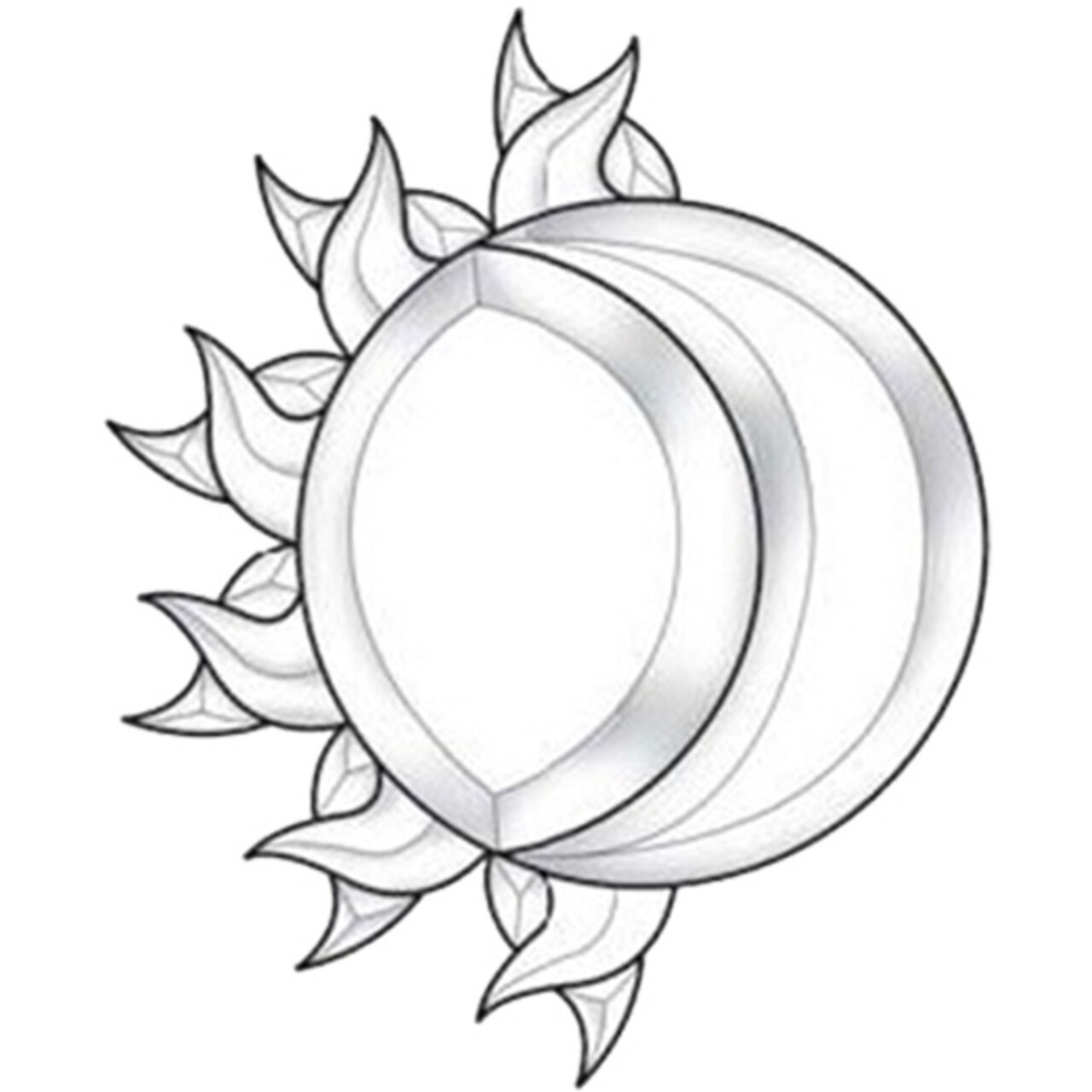 7-1/2"X 9-3/8" Exquisite Clear Glass Sun & Moon Bevel Cluster EC134